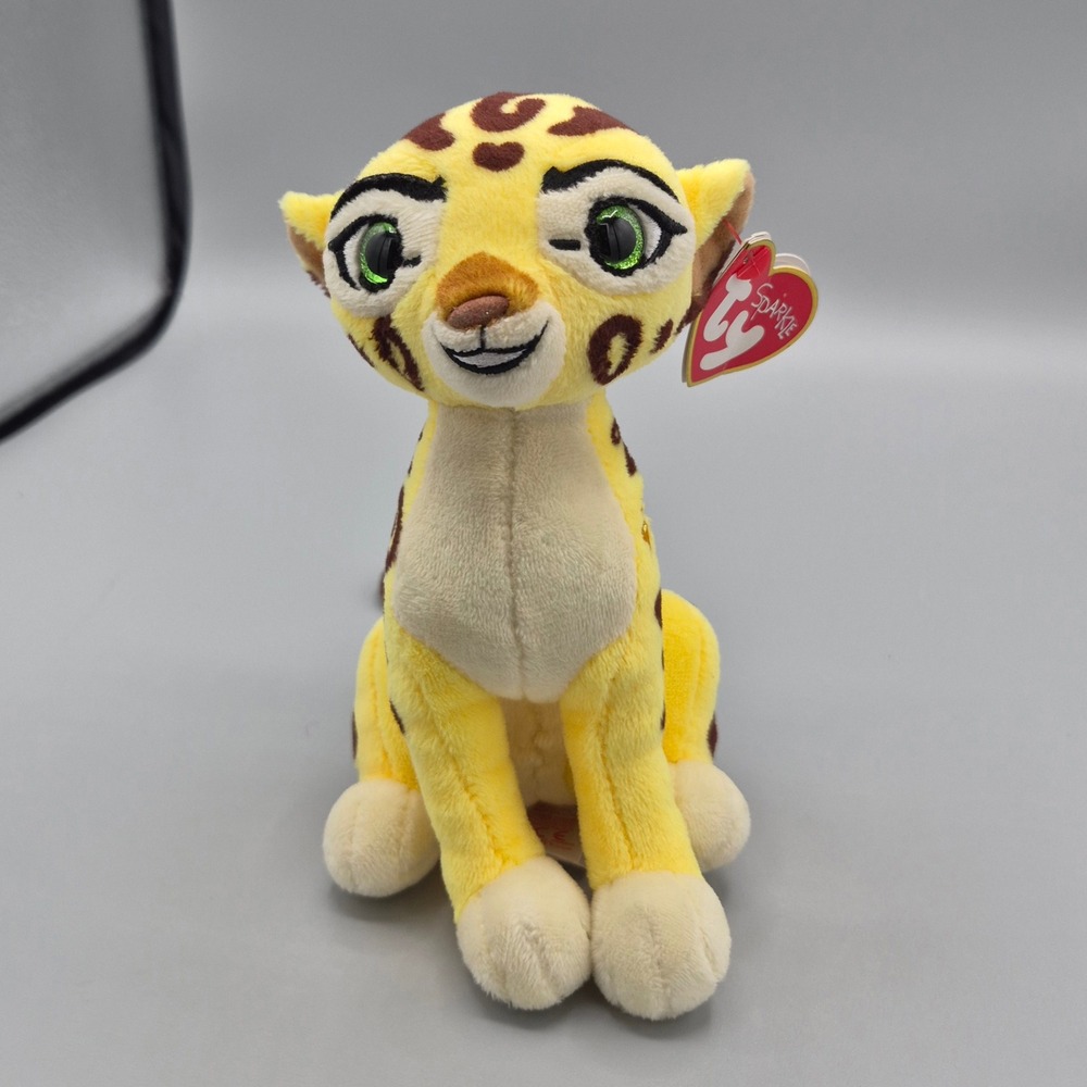 Ty Disney The Lion Guard Fuli Cheetah Plush Sparkle Eyes Beanie Baby 2016 7 Inch